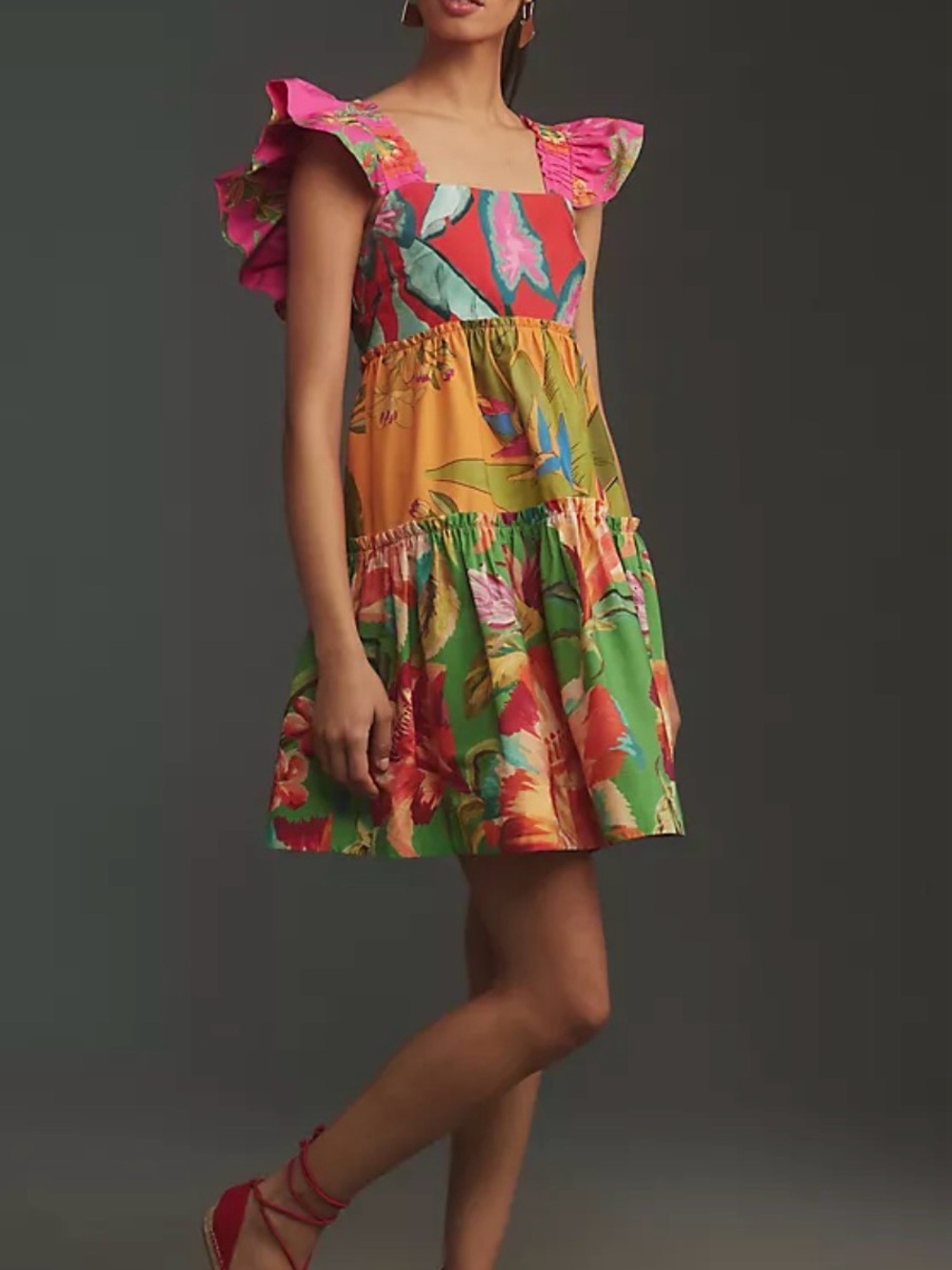 Farm Rio Foliage Mix Minidress - Size Large